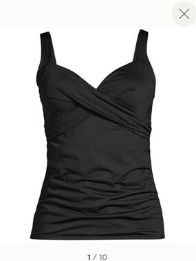 Lands' End Black Tankini Swim Top